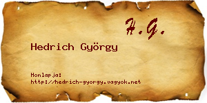 Hedrich György névjegykártya